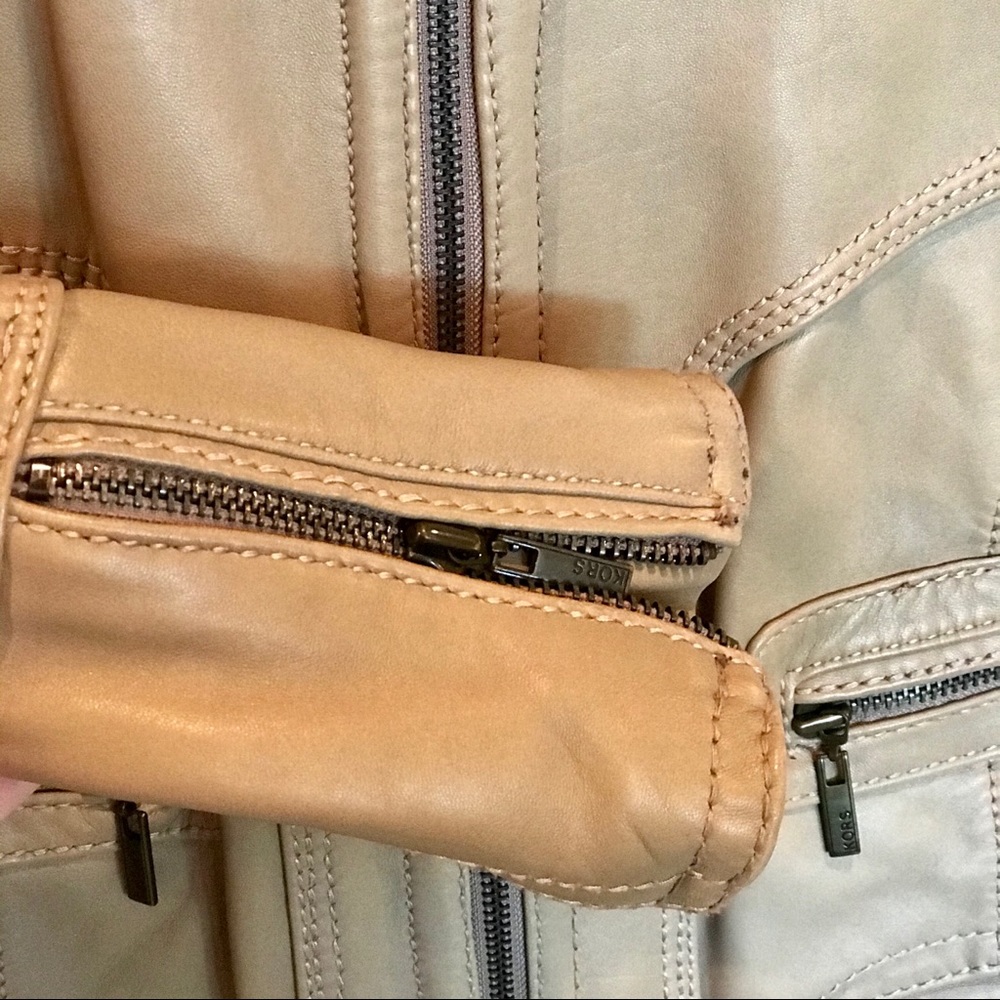 Michael Kors Leather Motorcycle Jacket Medium - Picture 3 of 4